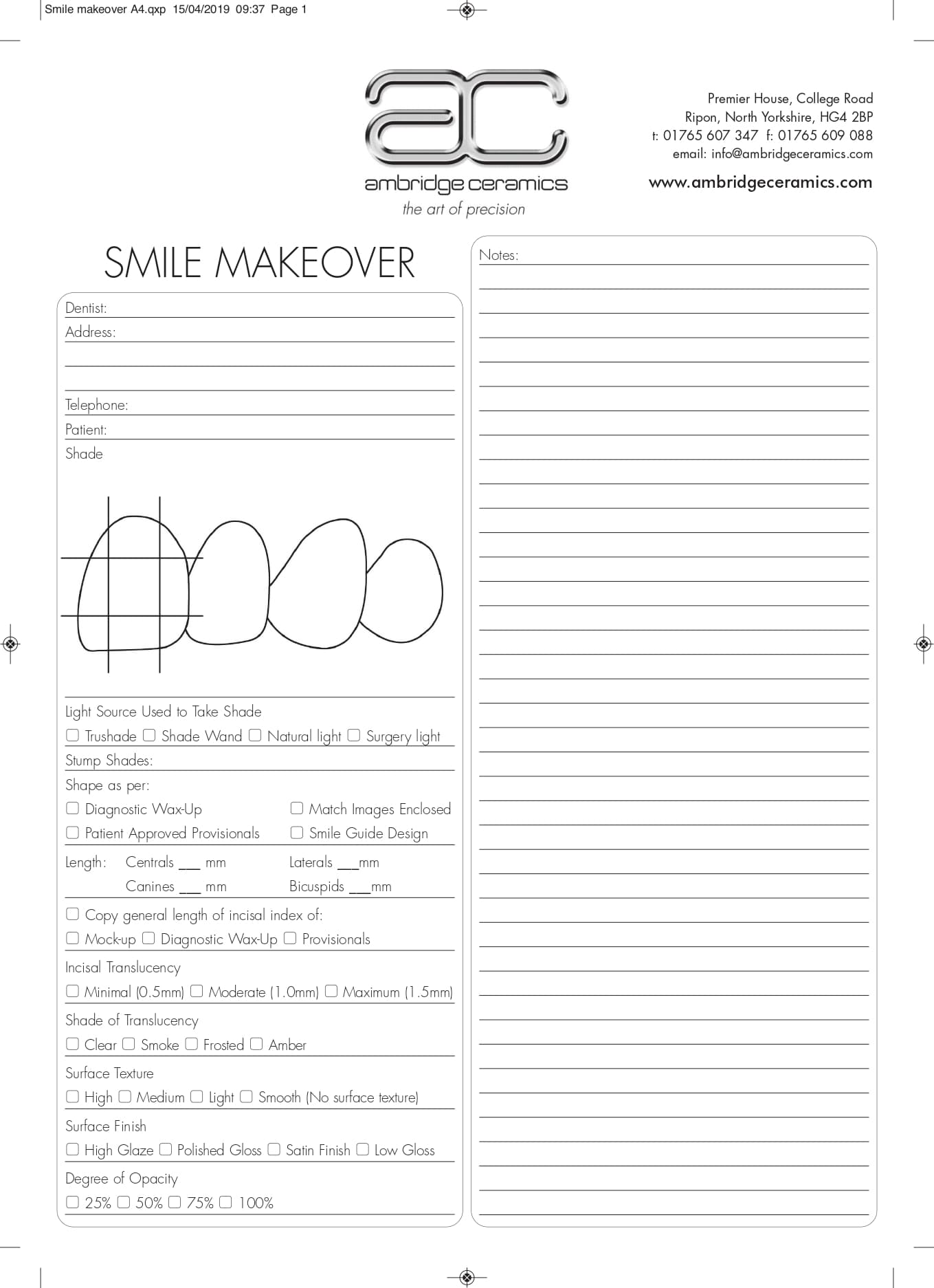 Smile Makeover Form